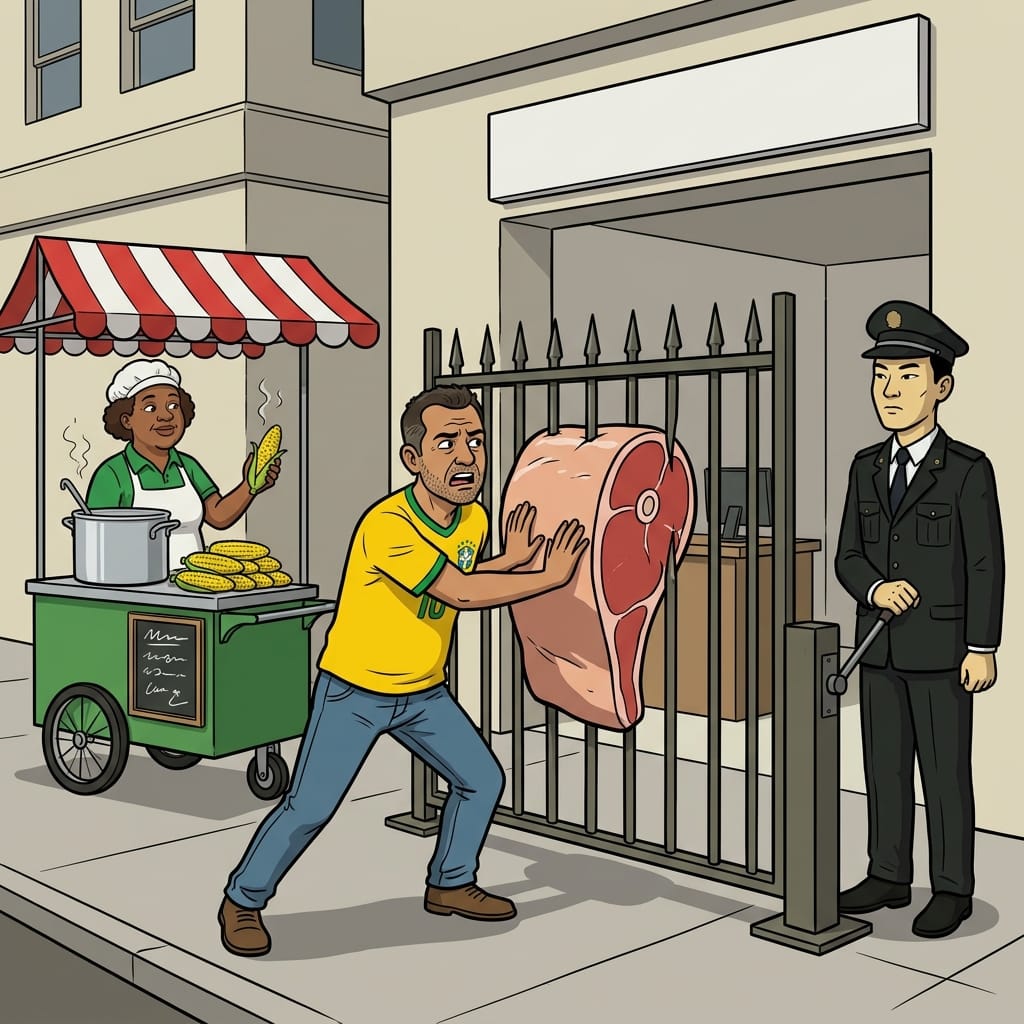 A Brazilian beef exporter encounters a customs barrier.