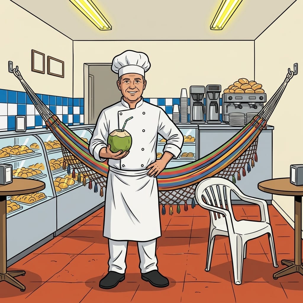A chef turns a São Paulo restaurant into a living room with a hammock.